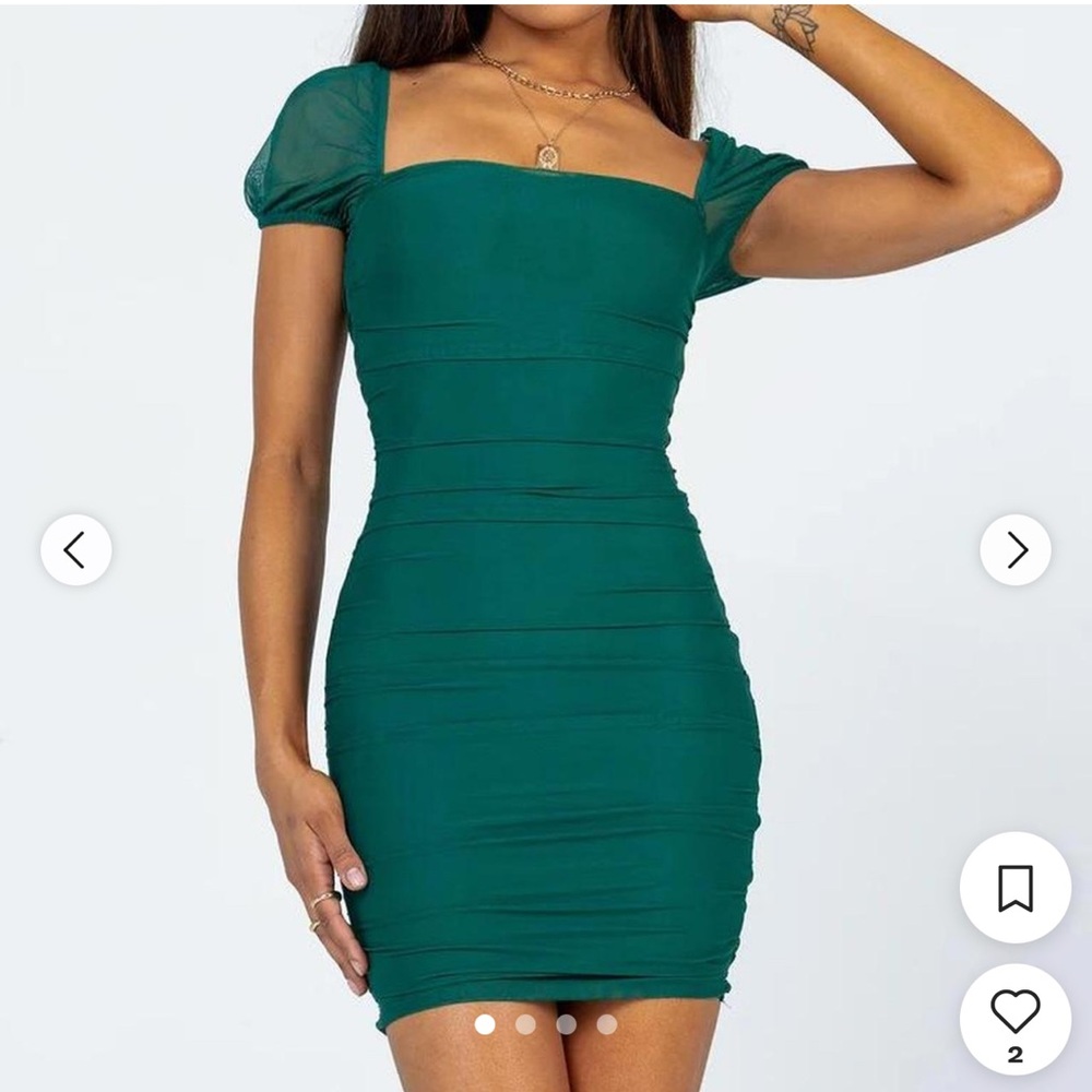 Green princess Polly mini dress